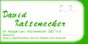 david kaltenecker business card
